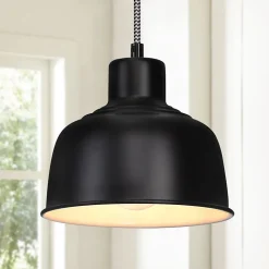 NETTLIFE Suspension Métal Noir E27 Diam.170cm Table à Vintage Lampe Industrielle 1 Ampoule