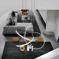 NETTLIFE Suspension Noir Vintage 5 flammes Suspension Réglable en hauteur en métal 62W, E27 Industriel Rétro