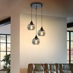 NETTLIFE Suspension Noir Métal Diam.30cm E27 Vintage Rétro Cuisine Industrielle Suspension