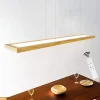 NETTLIFE Suspension salle à manger bois 38W dimmable avec télécommande 100CM suspension LED