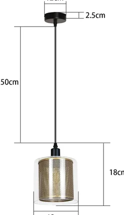 NETTLIFE Suspension salon doré lampe suspendue vintage 3 ampoules E14 verre industriel HAUTEUR RÉGLABLE