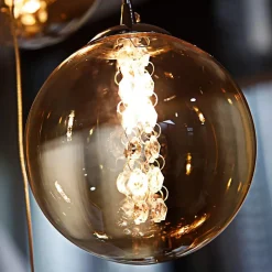 NETTLIFE Suspension table de salle à manger Suspension réglable en hauteur Lustre Suspension à 10 flammes en verre