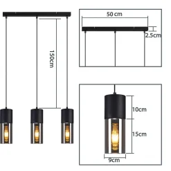 NETTLIFE Suspension table à manger suspension E27 - suspension 3 ampoules orientable LED moderne