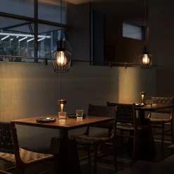 NETTLIFE Suspension table à manger suspension noire suspension E27 1 flamme métal