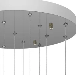 NETTLIFE Suspension Verre Ambre Moderne Diam.41cm G9 Escalier Hauteur Réglable Lustre 15 Ampoules Cuisine Couloir Lampe pour Salon