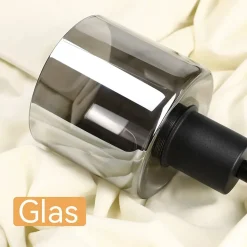 NETTLIFE Suspension Verre Noir Diam.26cm E27 Salon 3 Ampoules Lampe de Salle à Manger Vintage Lampe Réglable en Hauteur