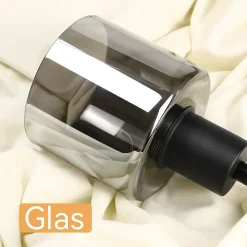 NETTLIFE Suspension Verre Noir Diam.68 cm E27 Vintage 3 Ampoules Lampe de Salle à Manger Lampe à Industrielle Rétro