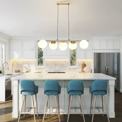 NETTLIFE Suspension verre doré diamètre 90 cm E27 moderne 150 cm hauteur réglable vintage