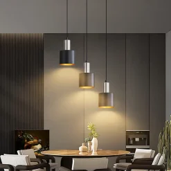 NETTLIFE Suspension Vintage E27 3 Ampoules Noir & Or pour Cuisine