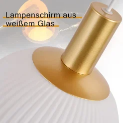 NETTLIFE Suspensions verre E27 Suspension 4 feux suspendue Hauteur réglable Lampe à suspension Moderne