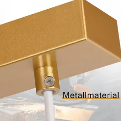 NETTLIFE Suspensions verre E27 Suspension 4 feux suspendue Hauteur réglable Lampe à suspension Moderne