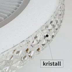 NETTLIFE Ventilateur plafond LED 48,5CM silencieux gradable timer crystal salon/chambre