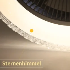 NETTLIFE Ventilateur plafond LED 48,5CM silencieux gradable timer crystal salon/chambre