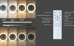 NETTLIFE Ventilateur plafond LED 48,5CM silencieux gradable timer crystal salon/chambre