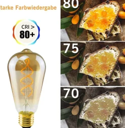 NETTLIFE 3x ampoule LED E27 lampe vintage ST64 rétro ampoule blanc chaud 4W ampoule à filament 2200K