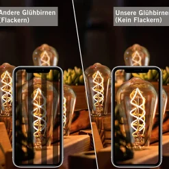 NETTLIFE 3x ampoule LED E27 lampe vintage ST64 rétro ampoule blanc chaud 4W ampoule à filament 2200K