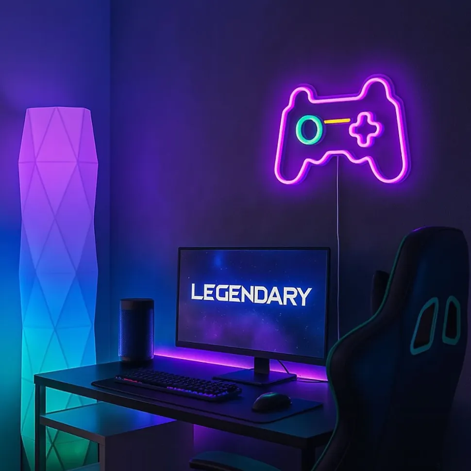 Néon console multicolore 27x41cm