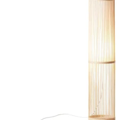 NORI Lampadaire 1L nature/blanc E27 40W - bambou/textile - ampoule non incluse