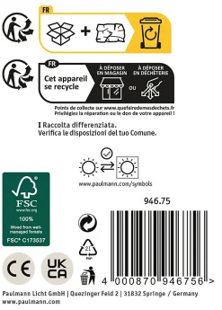 Objet lumineux Timba IP44 carré 400mm max. 60W 230V Bois E27 Bois