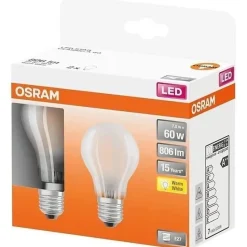 OSRAM - Boite de 2 LED std verre dépoli 7W E27 806lm 2700K chaud
