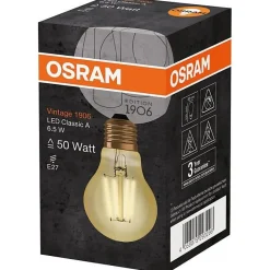 OSRAM Ampoule LED standard Ed.1906 clair filament or - E27 - 6,5 W - 650 lm
