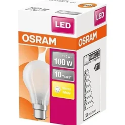 OSRAM Ampoule LED standard verre dépolie 11W B22 - Blanc chaud