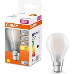 OSRAM Ampoule LED standard verre dépolie 11W B22 - Blanc chaud