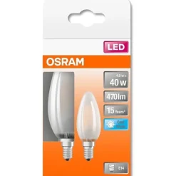 OSRAM BTE2 Ampoule LED Flamme verre depoli 4W40 E14 froid