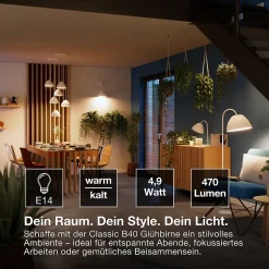 OSRAM Lampe LED SMART+ B40 4,9 W E14 flamme blanc réglable