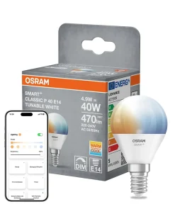 OSRAM Lampe LED SMART+ P40 4 W E14 Miniball blanc réglable
