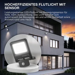 OSRAM Projecteur LED ENDURA FLOOD PC 50 W 4 000 K avec capteur gris