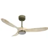 Ouray 2 de Klassfan - Ventilateur de plafond et destratificateur moteur DC Laiton avec Lumière pales bois clair 25 à 40 m²