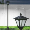 Outsunny Luminaire extérieur solaire lampadaire lanterne classique LED 10 Lm dim. 15L x 15l x 120H cm noir
