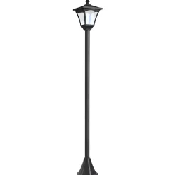 Outsunny Luminaire extérieur solaire lampadaire lanterne classique LED 10 Lm dim. 15L x 15l x 120H cm noir