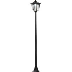 Outsunny Luminaire extérieur solaire lampadaire lanterne classique LED 60 Lm max. dim. 26L x 26l x 177H cm noir