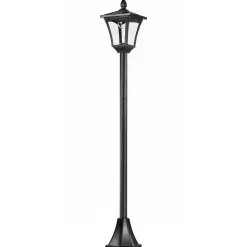 Outsunny Luminaire extérieur solaire lampadaire lanterne classique LED 40 Lm dim. 18L x 18l x 160H cm noir