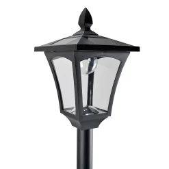 Outsunny Luminaire extérieur solaire lampadaire lanterne classique LED 40 Lm dim. 18L x 18l x 160H cm noir