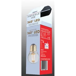 Pack 3 ampoules E27 LED filaments droits 4W verre clair