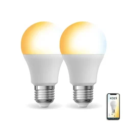 Pack de 2 Ampoules LED connectées KOZii, éclairage multi-blancs, E27 A60 Opaque 9W cons. Variation de luminosité