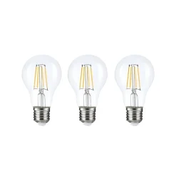 Pack de 3 Ampoules LED E27 A60 3.8W Filament Classe Énergétique A 210lm/W - Blanc Chaud 2300K - 3500K - SILAMP