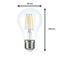 Pack de 3 Ampoules LED E27 A60 3.8W Filament Classe Énergétique A 210lm/W - Blanc Chaud 2300K - 3500K - SILAMP