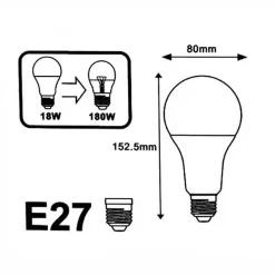 Pack de 10 ampoules LED E27 18W - Blanc Froid 6000K - 8000K - Silumen