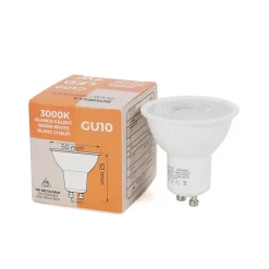 Pack de 10 Ampoules LED GU10 7W 45 SMD2835 665lm 220V 3000K Blanc Chaud Sans Scintillement