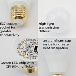 Pack de 10 Ampoules LED OSRAM Chips LED E27 A60 9W IRC90 900 Lumens Eyeconfort Sans Scintillement 4000K Blanc Neutre