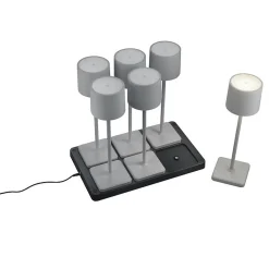 Pack de 6 lampes de table rechargeables grises - Trio - Fernandez