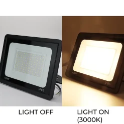 Pack de 10 Projecteur LED Extérieur IP65 Imperméable 100W 9500Lm 3000K Lumière Chaude pour Maison Garage Jardin Terrasse