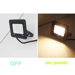 Pack de 10 Projecteurs LED Extérieur 20W IP65 Étanche 1900Lm 3000K Blanc Chaud Idéal pour Maison Garage Patio Terrasse