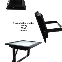 Pack de 5 Projecteurs LED Extérieur 150W Lumière Blanche Chaude 3000K 14250lm IP65 Support Réglable