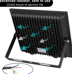 PADLIGHT POWER, projecteur LED SMD 200W IP65 noir 6500K