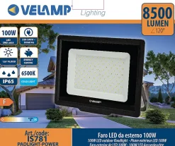 PADLIGHT POWER, projecteur LED SMD 100W IP65 noir 6500K